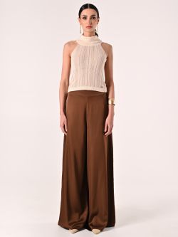 Top beige claro de punto fino calado det_1