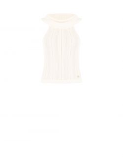 Top beige claro de punto fino calado det_4