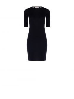 Schwarzes Strickkleid mit Strass det_4