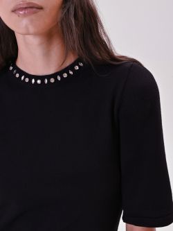 Schwarzes Strickkleid mit Strass in_i5