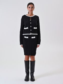 Cardigan Bicolor Trecce  det_1