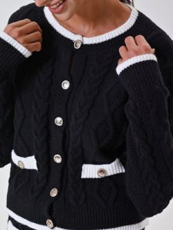 Cardigan Bicolor Trecce  in_i5