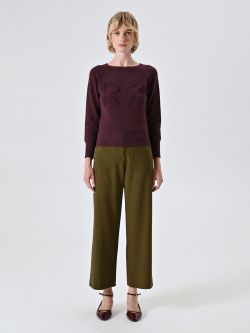 Pullover in Bordeaux mit RR-Logo det_1