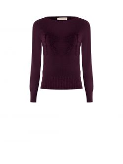 Pullover in Bordeaux mit RR-Logo det_4