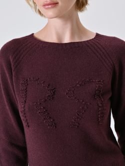 Pullover in Bordeaux mit RR-Logo in_i5