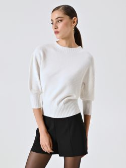 White Sweater with Micro Sequins in_i7