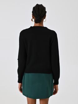 Black Stocking Stitch Jersey det_3