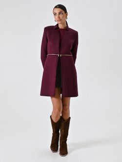 Glatt gestrickter Pullover in Bordeaux in_i7