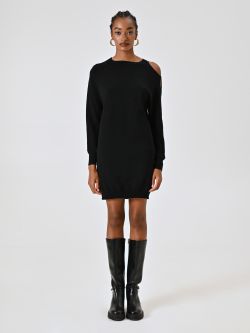 Abito in Maglia Rasata Nero det_1
