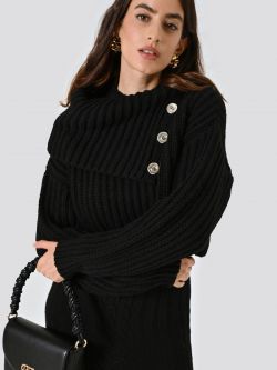 Maglione Nero Cropped Lavorazione Costa Inglese sp_e1