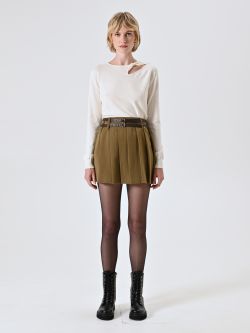 Maglia con Dettaglio Cut Out Bianca det_1