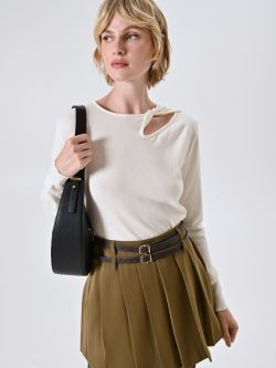 Maglia con Dettaglio Cut Out Bianca sp_e1