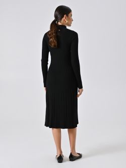 Strickkleid mit Flessage in Schwarz det_3
