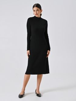 Abito in Maglia con Flessage Nero in_i7