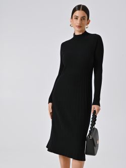 Strickkleid mit Flessage in Schwarz sp_e1