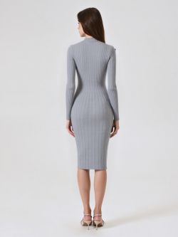 Abito in Maglia con Flessage Grigio det_2