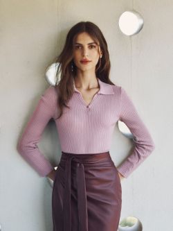 Polo in Maglia Rosa Malva sp_e1