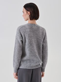 Cardigan misto Mohair lurex grigio chiaro det_3