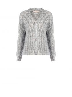 Cardigan misto Mohair lurex grigio chiaro det_4