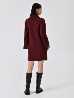 Strickkleid in Bordeaux det_3