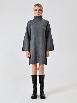 Vestido de punto gris oscuro det_1