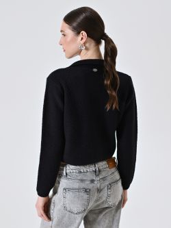 Giacca Doppiopetto Blu in Maglia  det_3