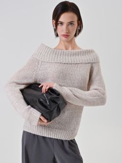 Maglia Bianca misto Lana Viscosa con punti luce sp_e1