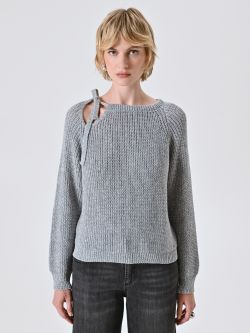 Lurex-Pullover mit Schleife det_2