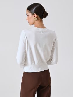 Cardigan Bianco in Maglia det_3