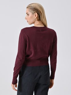 Cardigan Bordeaux in Maglia det_3