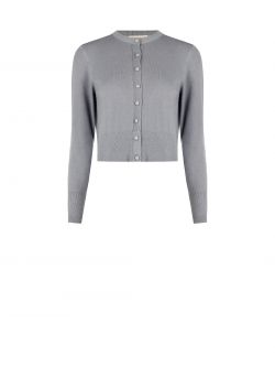 Cardigan Grigio Melange in Maglia det_4