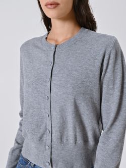Cardigan Grigio Melange in Maglia in_i5