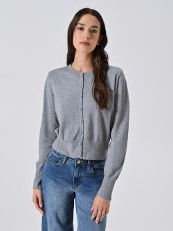 Cardigan Grigio Melange in Maglia in_i7