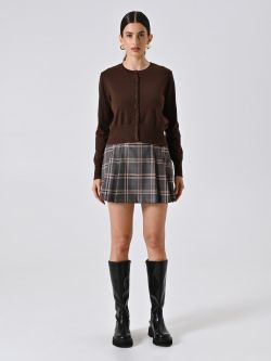 Cardigan Marrone Cioccolato in Maglia det_1