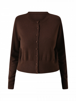 Cardigan Marrone Cioccolato in Maglia det_4