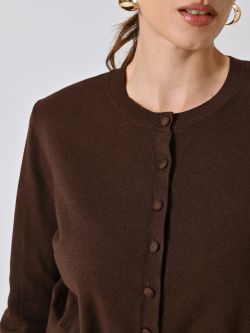 Cardigan Marrone Cioccolato in Maglia in_i5