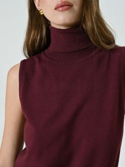 Jersey de cuello alto en mezcla de viscosa burdeos in_i5