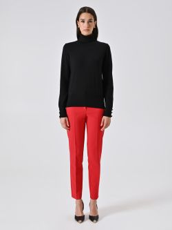 Rollkragenpullover aus schwarzem Strickstoff det_1