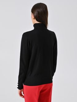Rollkragenpullover aus schwarzem Strickstoff det_3