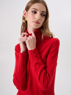 Czerwony golf z mieszanki wiskozy in_i5