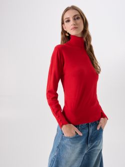 Czerwony golf z mieszanki wiskozy in_i7