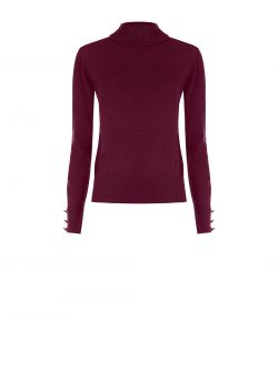 Rollkragenpullover aus Strickstoff in Bordeaux det_4