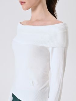 Maglia Bianca con Collo Ribaltato in_i5