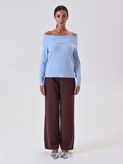 Maglia Azzurra con Collo Ribaltato det_1