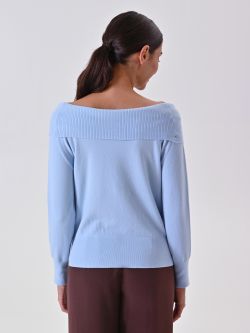 Maglia Azzurra con Collo Ribaltato det_3