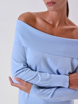 Maglia Azzurra con Collo Ribaltato in_i5