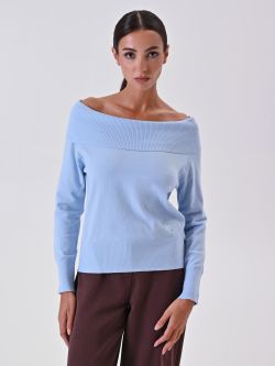 Maglia Azzurra con Collo Ribaltato in_i7