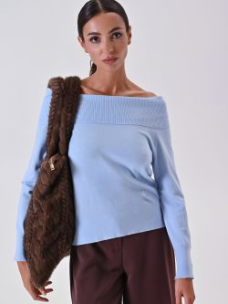 Maglia Azzurra con Collo Ribaltato sp_e1