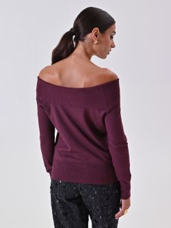 Pull col roulé bordeaux det_3