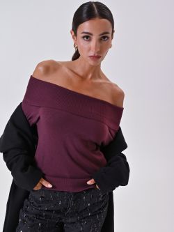 Pull col roulé bordeaux sp_e1